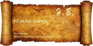 Hlatky Barna névjegykártya