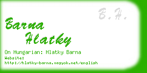 barna hlatky business card